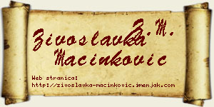 Živoslavka Mačinković vizit kartica